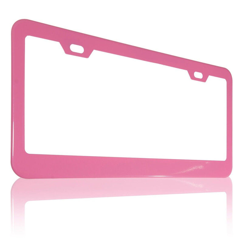 Powder Coated Pink Chrome Stainless Steel License Plate Frame Bracket Holder