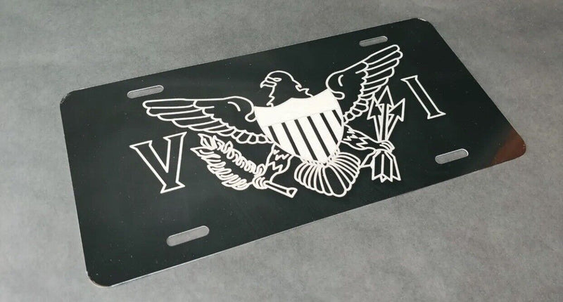 USVI Virgin Islands black Aluminum License Plate laser etched car front tag
