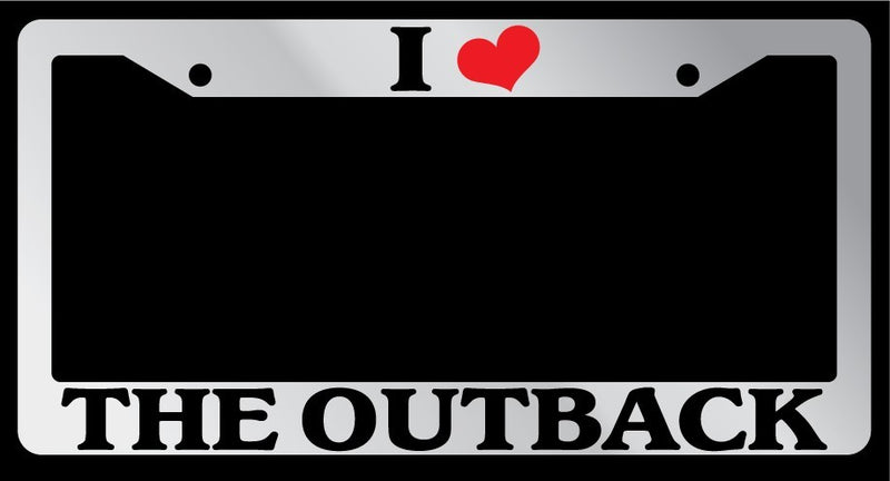 Chrome License Plate Frame "I Heart The Outback" Auto Accessory Novelty 2471  Mod-GRAPH9856236-6207