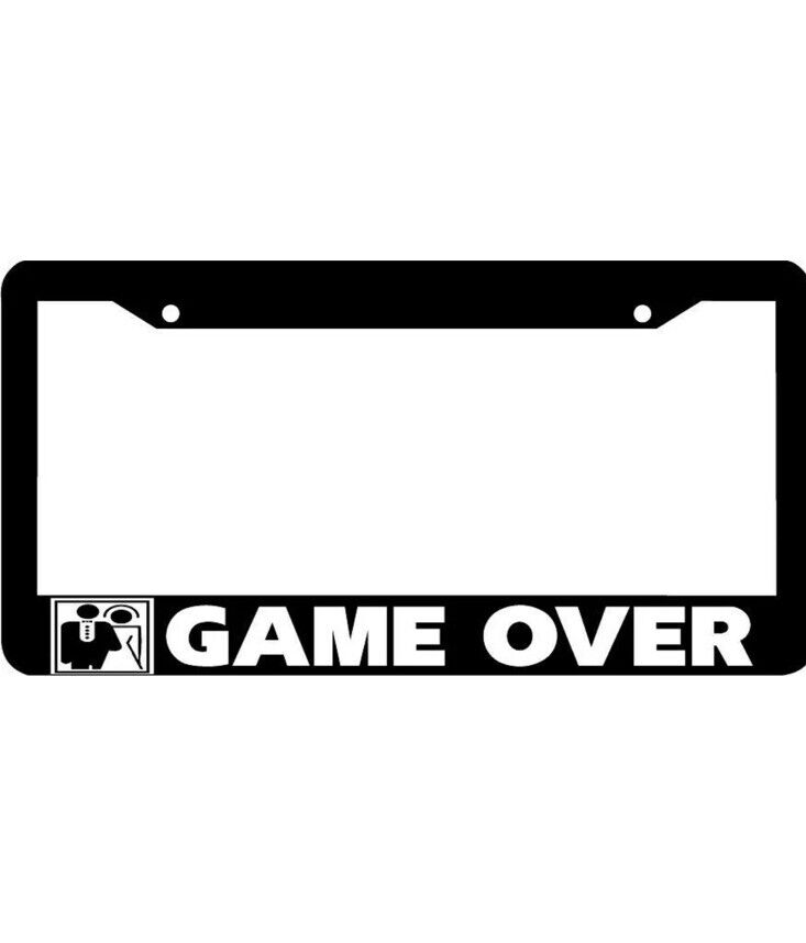 GAME OVER MARRIAGE BRIDE GROOM funny License Plate Frame