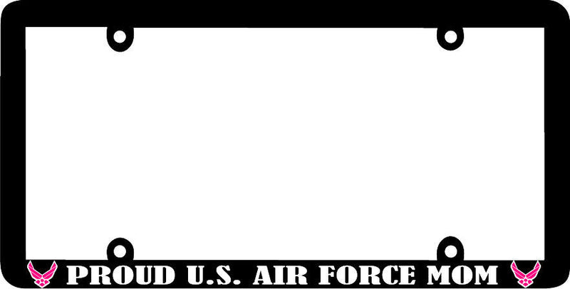 Thin frame PROUD US AIR FORCE MOM pink U.S. AIR FORCE License Plate Frame