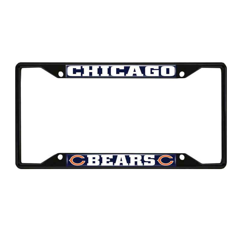 NFL Chicago Bears Black Metal License Plate Frame l