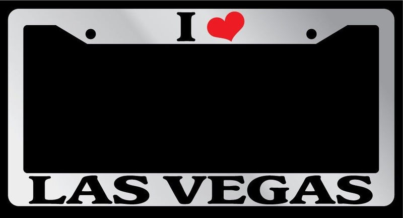 Chrome License Plate Frame "I Heart Las Vegas" Auto Accessory 1525  Mod-GRAPH9856236-4424