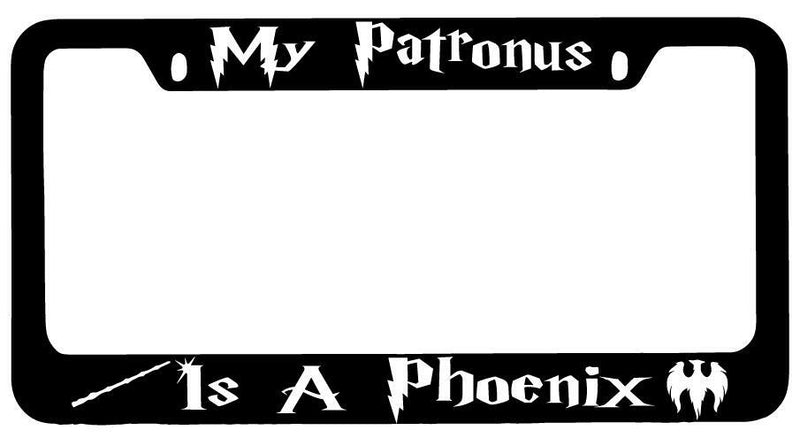 My Patronus Is A Phoenix Black METAL License Plate Frame Auto For Harry Potter  Mod-GRAPH9856236-9293