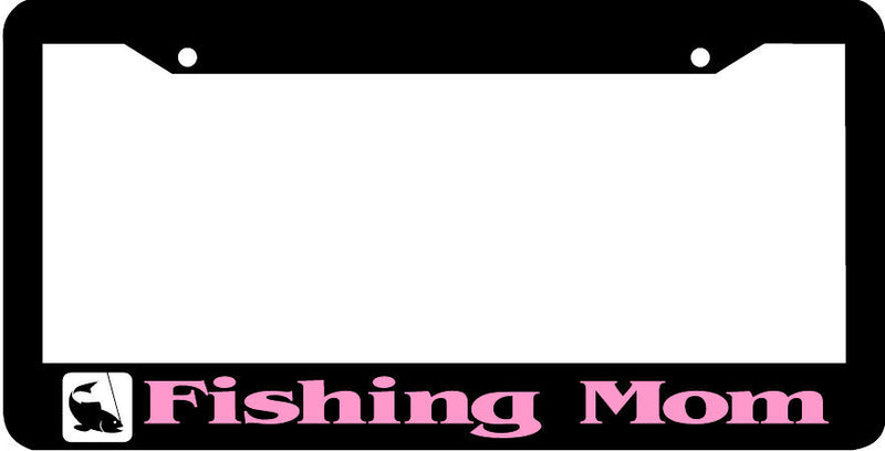 FISHING MOM pink License Plate Frame