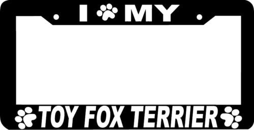 TOY FOX TERRIER DOG paw print License Plate Frame