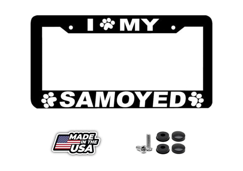 SAMOYED DOG paw print License Plate Frame