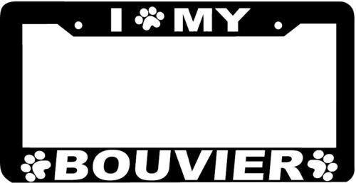 BOUVIER DOG paw print License Plate Frame