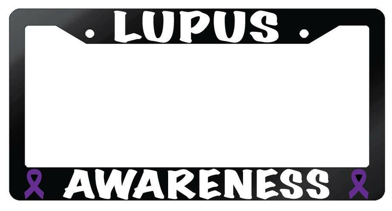 Lupus Awareness Glossy Black Plastic License Plate Frame  Mod-GRAPH9856236-7010
