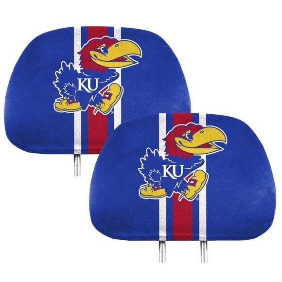 NCAA Kansas Jayhawks New 2-Piece Printed Headrest Covers