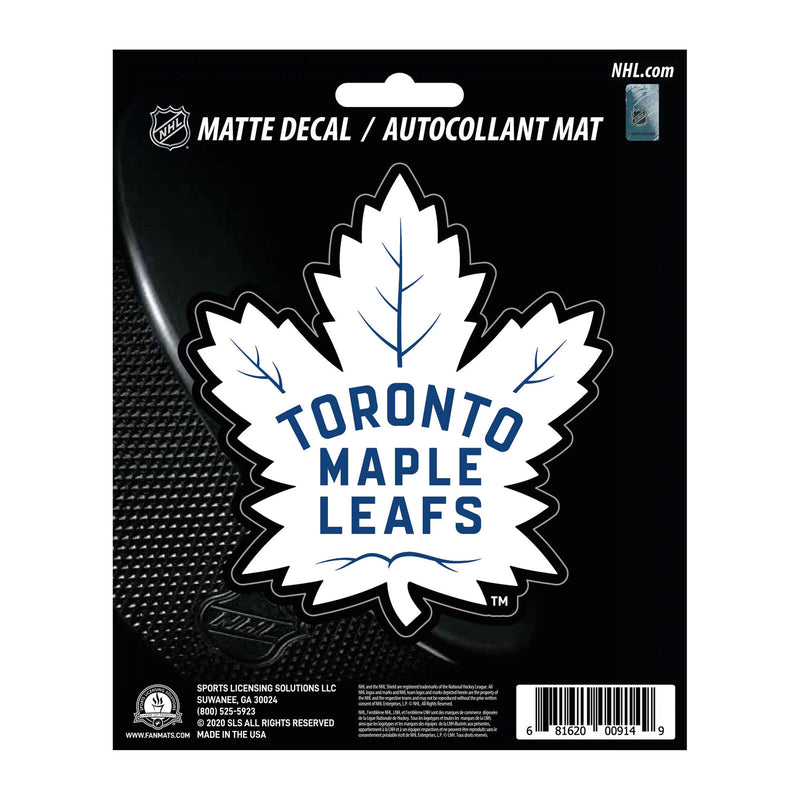 NHL Toronto Maple Leafs Decal Matte 5"X6.25" Auto Boat Cooler Luggage