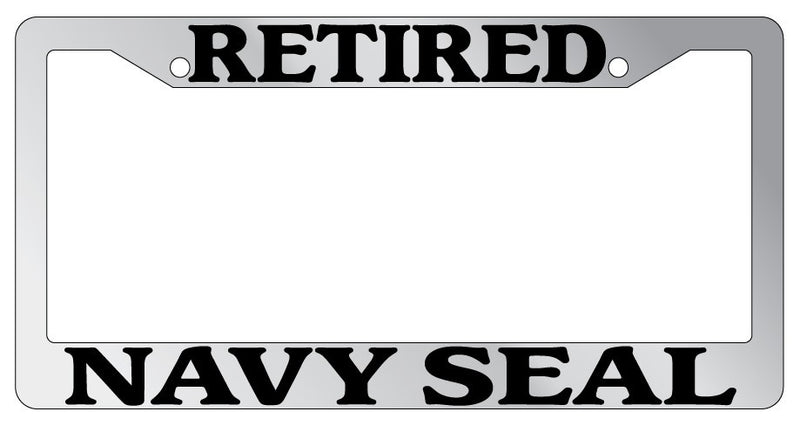 Chrome METAL License Plate Frame RETIRED NAVY SEAL Auto Accessory  Mod-GRAPH9856236-9792