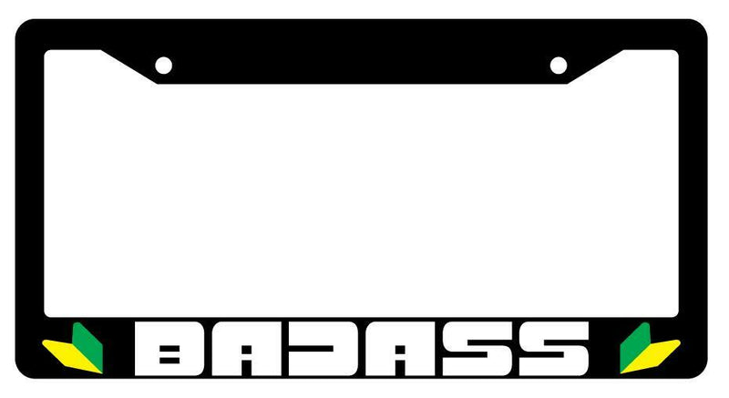 Badass (For JDM) Black Plastic License Plate Frame Auto Accessory  Mod-GRAPH9856236-226