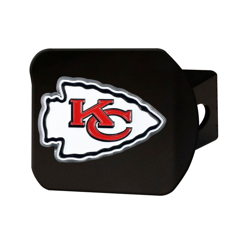 NFL Kansas City Chiefs 3D Color on Black Metal Hitch Cover