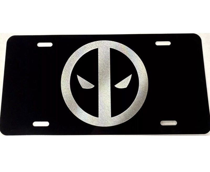 NEW DEADPOOL 2 Logo Diamond Etched Engraved License Plate Car Tag Great Fan Gift