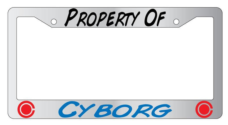 Property Of Cyborg Chrome License Plate Frame  Mod-GRAPH9856236-4187