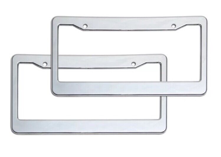 2pc ABS Chrome HD Plastic License Plate Frame Cover Car SUV Van Truck