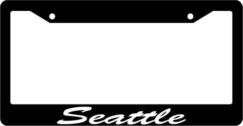 Black License Plate Frame CURSIVE Seattle Auto Accessory Novelty 2673  Mod-GRAPH9856236-2387