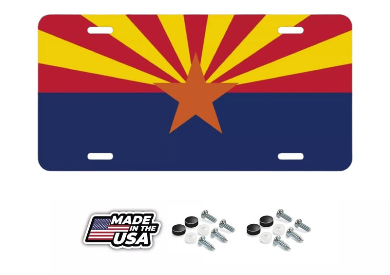 ARIZONA FLAG VEHICLE ALUMINUM LICENSE PLATE FRONT AUTO USA MADE CAR TRUCK