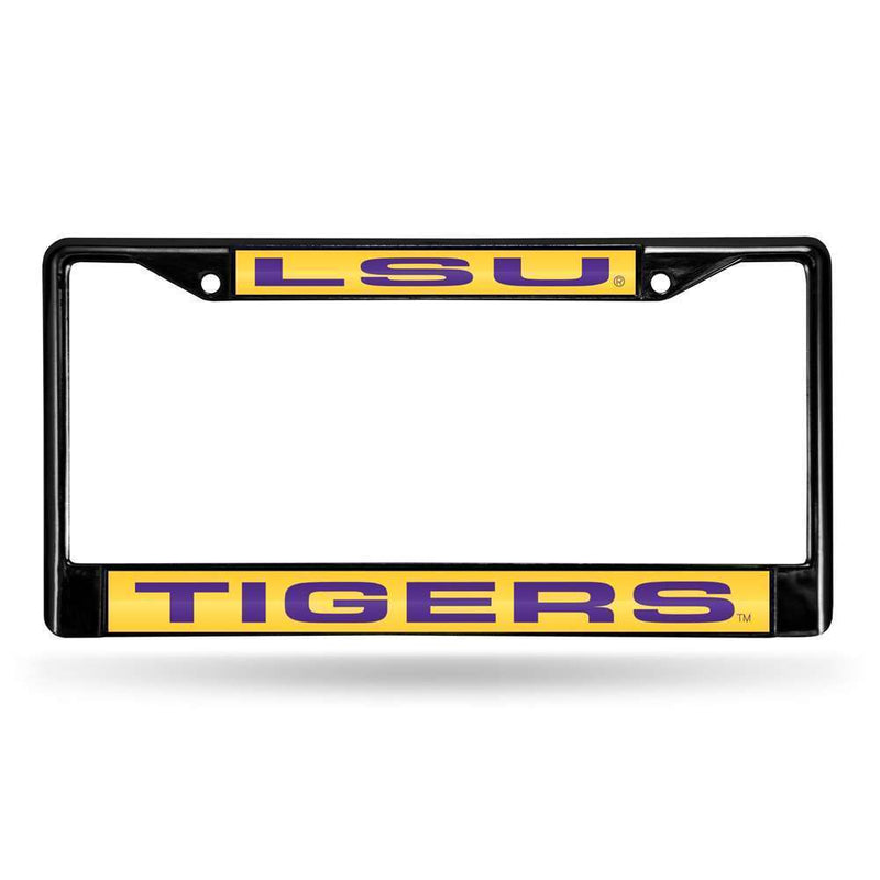 NCAA LSU Tigers Inlaid Acrylic Black License Plate Frame