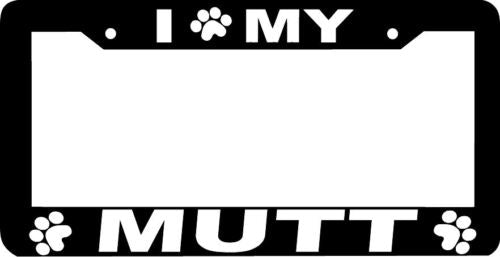 MUTT DOG paw print License Plate Frame