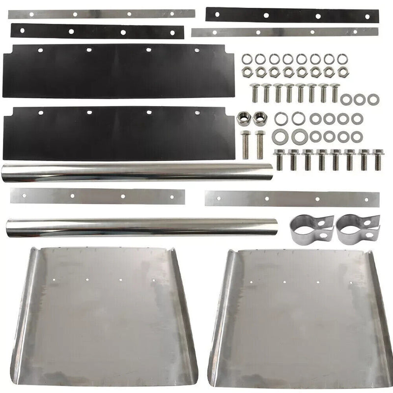 24"x24" Quarter Fender Set Stainless Steel Semi Truck Fit For Volvo VNL