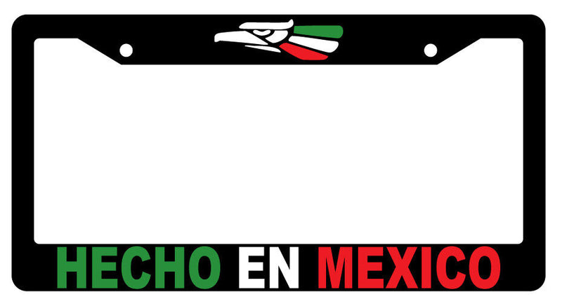 Hecho En Mexico (COLOR DESIGN 2A) Black License Plate Frame Auto Accessory  Mod-GRAPH9856236-4087