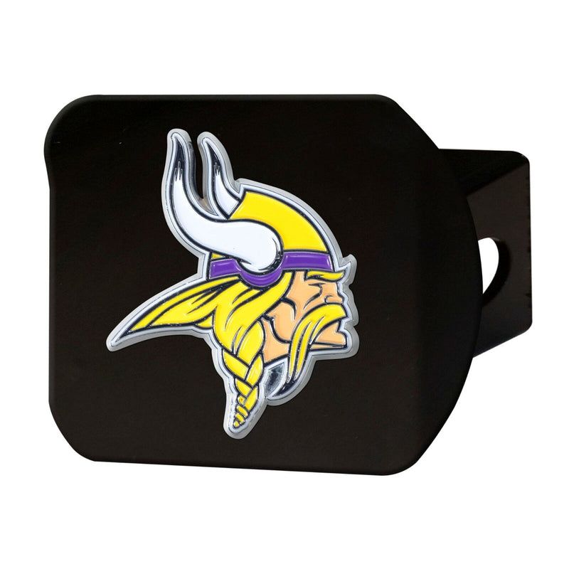 NFL Minnesota Vikings 3D Color on Black Metal Hitch Cover