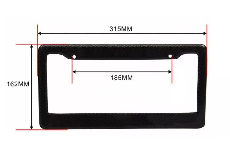 2 pcs Black Carbon FIBER LICENSE Plate Frame COVER ORIGINAL 3K U101