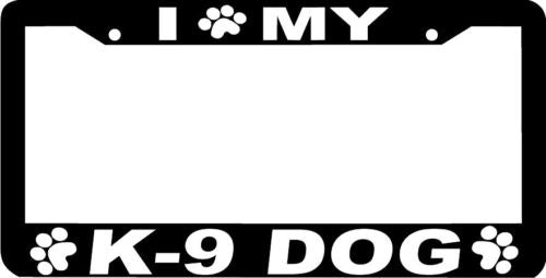 K-9 PAW PRINT DOG License Plate Frame