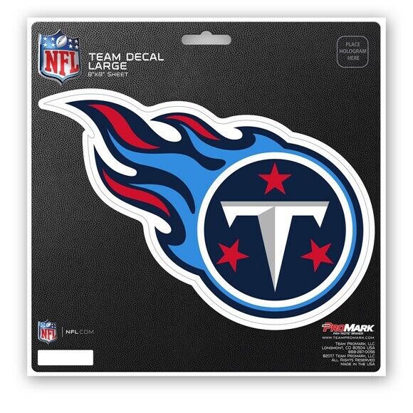 NFL Tennessee Titans Decal Large 8"X8" Auto RV Boat Cooler Luggage