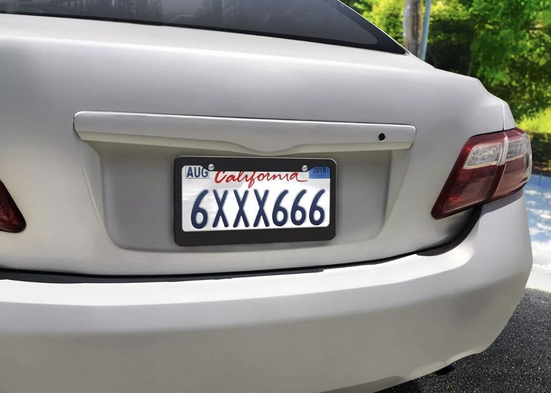 Black Plastic License Plate Frame Cover Accessory For Car Vehicle + Screw