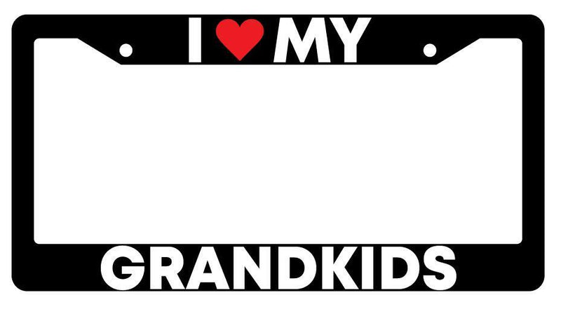 I Heart My Grandkids Black Plastic License Plate Frame  Mod-GRAPH9856236-214