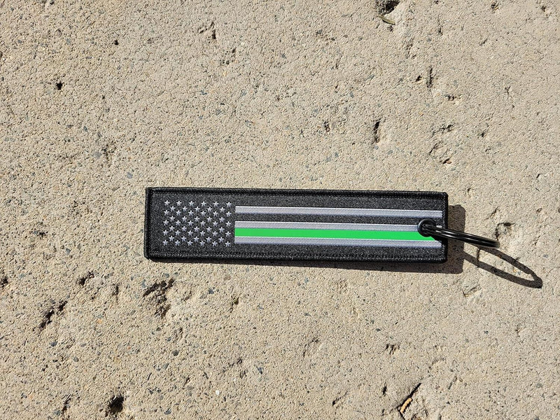 THIN GREEN LINE METAL CAR LICENSE PLATE AMERICAN FLAG FEDERAL AGENTS