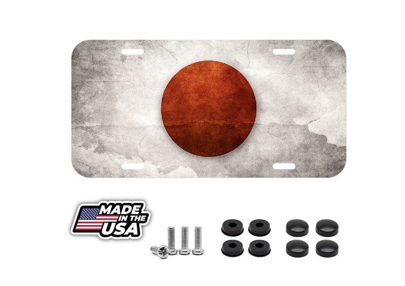 Japanese Flag Vehicle License Plate Front Auto Tag Japan Toyko Kyoto Yokohama