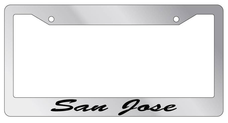 Chrome METAL License Plate Frame San Jose Cursive Auto Accessory 2643  Mod-GRAPH9856236-8906