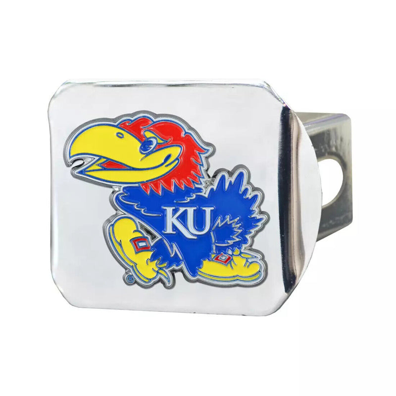 NCAA Kansas Jayhawks 3D Color on Chrome Metal Hitch Cover