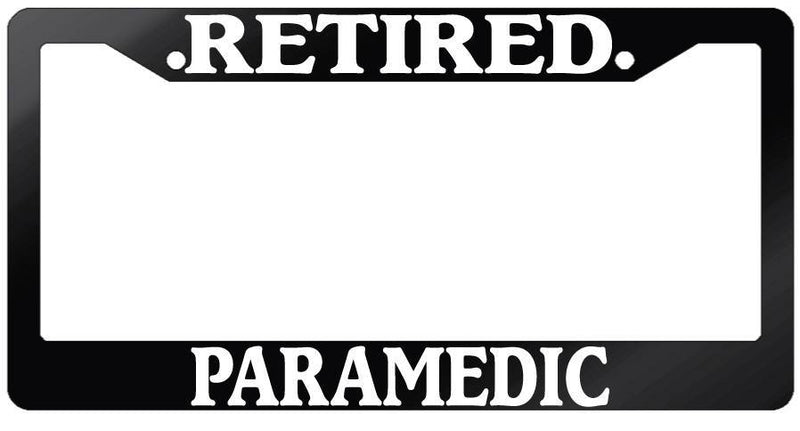 Glossy Black License Plate Frame RETIRED PARAMEDIC Auto Accessory  Mod-GRAPH9856236-7404