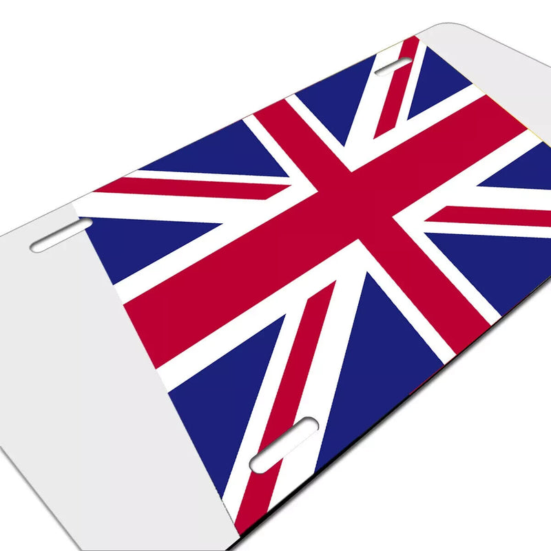 Union Jack USA Flag Racing Style Aluminum Auto License Plate