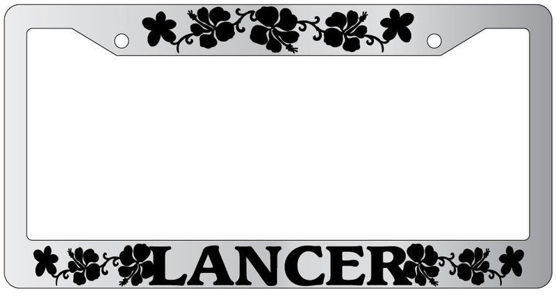 Chrome License Plate Frame LANCER HIBISCUS Auto Accessory  Mod-GRAPH9856236-4197