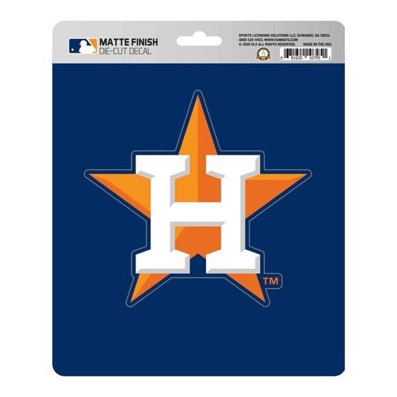 MLB Houston Astros Decal Matte 5"X6.25" Auto Boat Cooler Luggage
