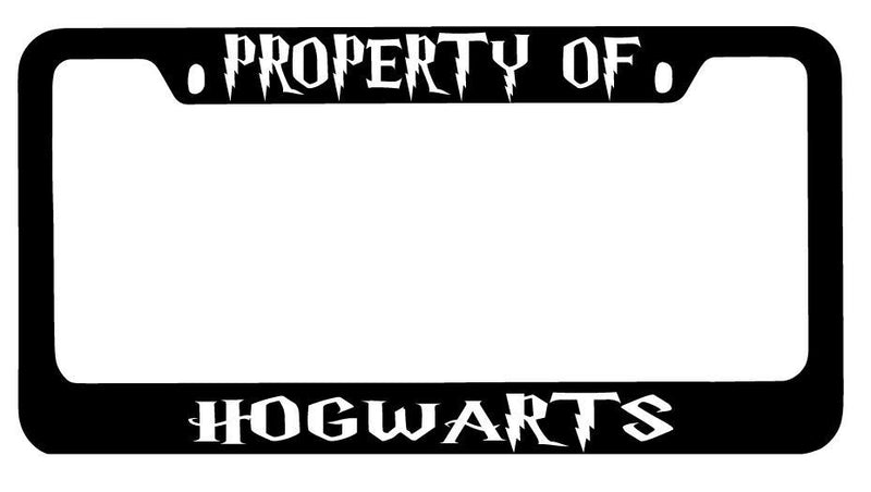 Black METAL License Plate Frame Property Of Hogwarts Auto For Harry Potter  Mod-GRAPH9856236-9678