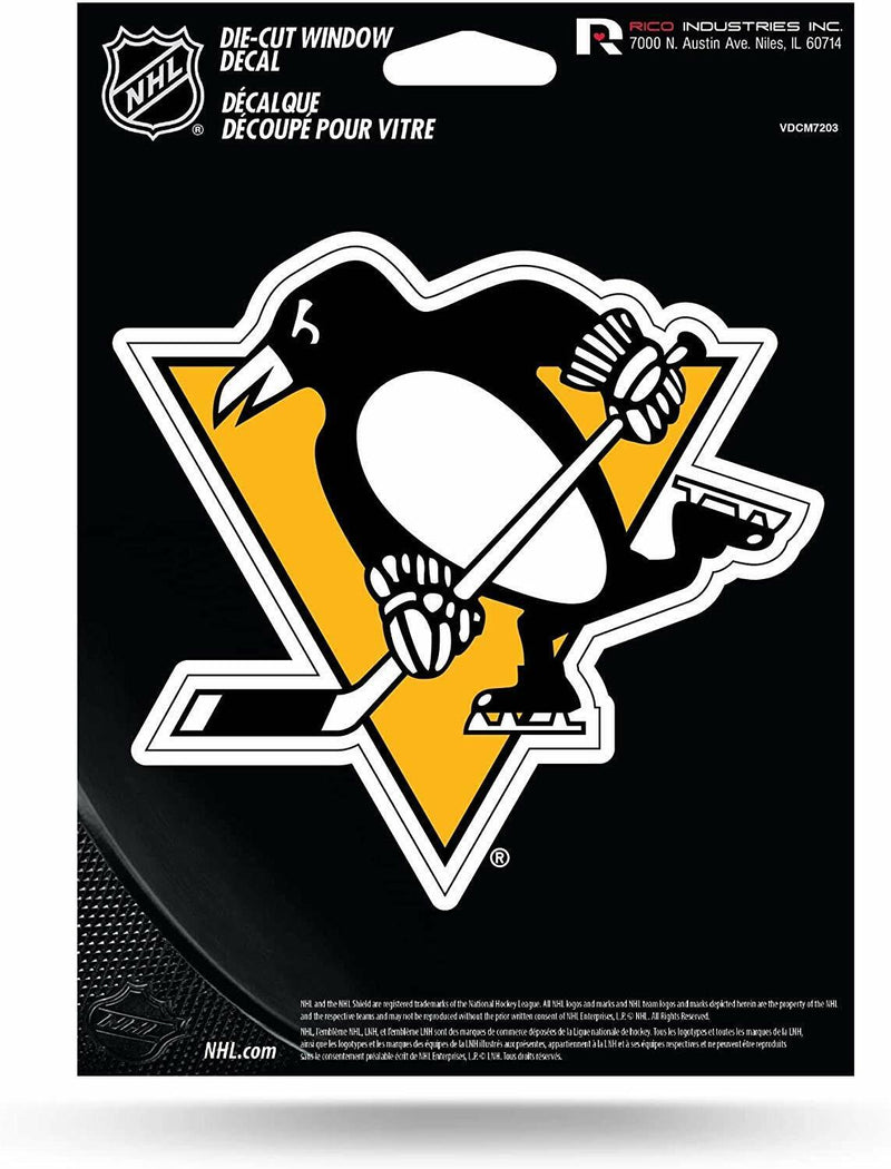 RICO NHL Pittsburgh Penguins Diecut Vinyl Decal Sticker 5"x 6"