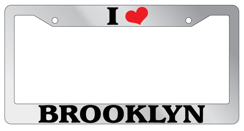 Chrome METAL License Plate Frame I HEART BROOKLYN Auto Accessory 1146  Mod-GRAPH9856236-8201