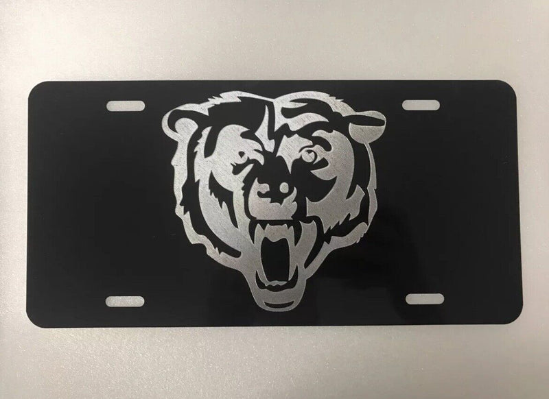 Chicago Bears LOGO 2 Car Tag Diamond Etched on Aluminum License Plate