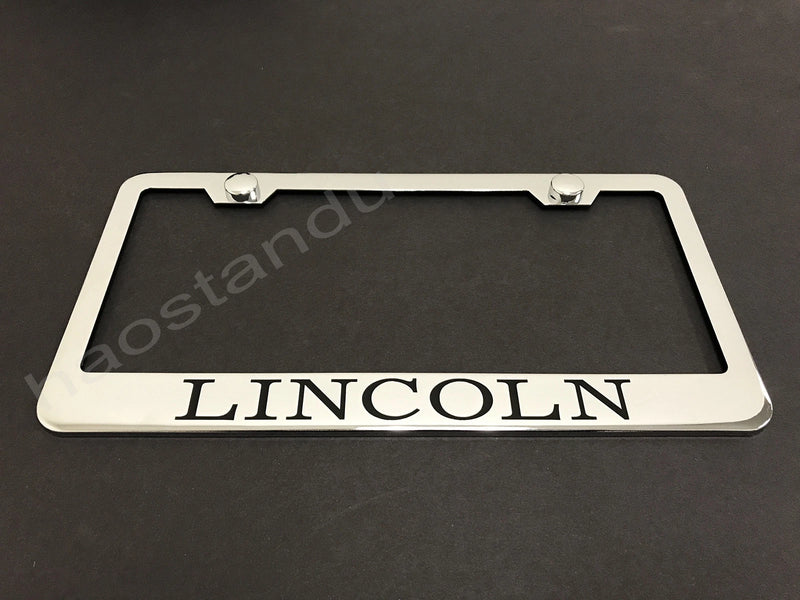 1x Lincoln STAINLESS STEEL LICENSE PLATE FRAME + Screw Caps