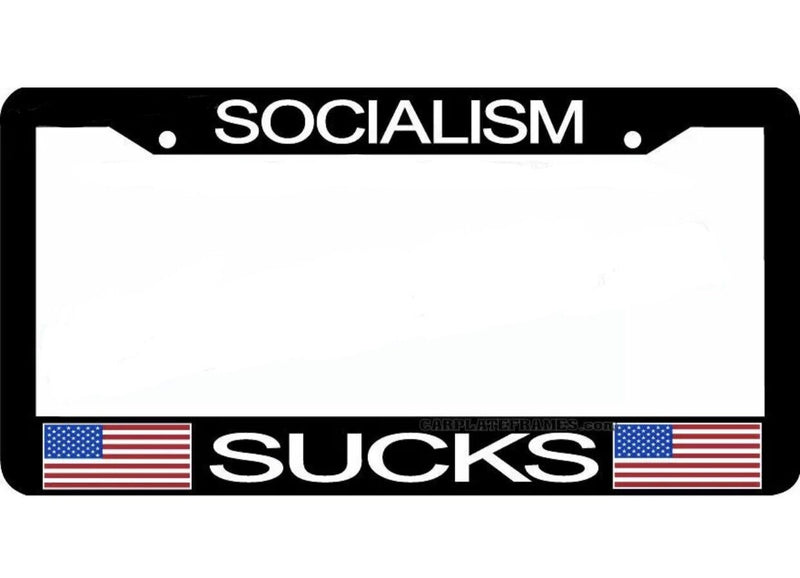 SOCIALISM SUCKS USA FLAG PLATE HOLDER License Plate Frame