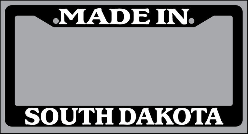 Black License Plate Frame "Made in South Dakota" Auto Accessory Novelty  Mod-GRAPH9856236-2990