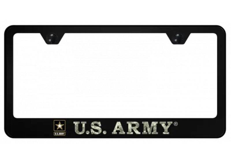 US Army Logo Black UV Printed Polycarbonate License Plate Frame Official License