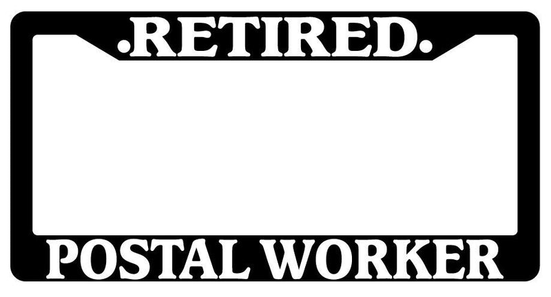 Black License Plate Frame Retired Postal Worker Auto Accessory Novelty  Mod-GRAPH9856236-936